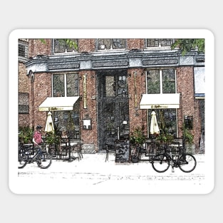 Toronto Coffee Shop-Available As Art Prints-Mugs,Cases,Duvets,T Shirts,Stickers,etc Sticker